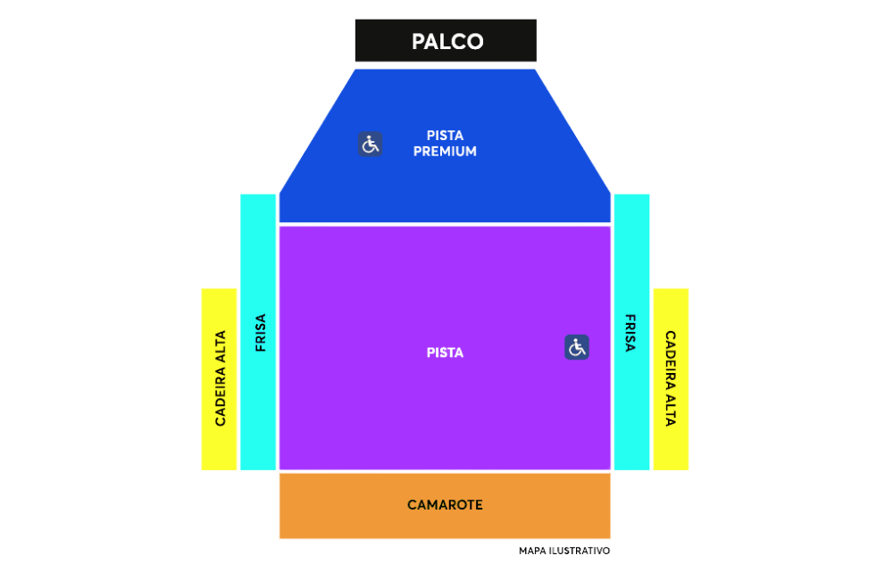 Mapa Tokio Marine Hall - Casa de Show São Paulo