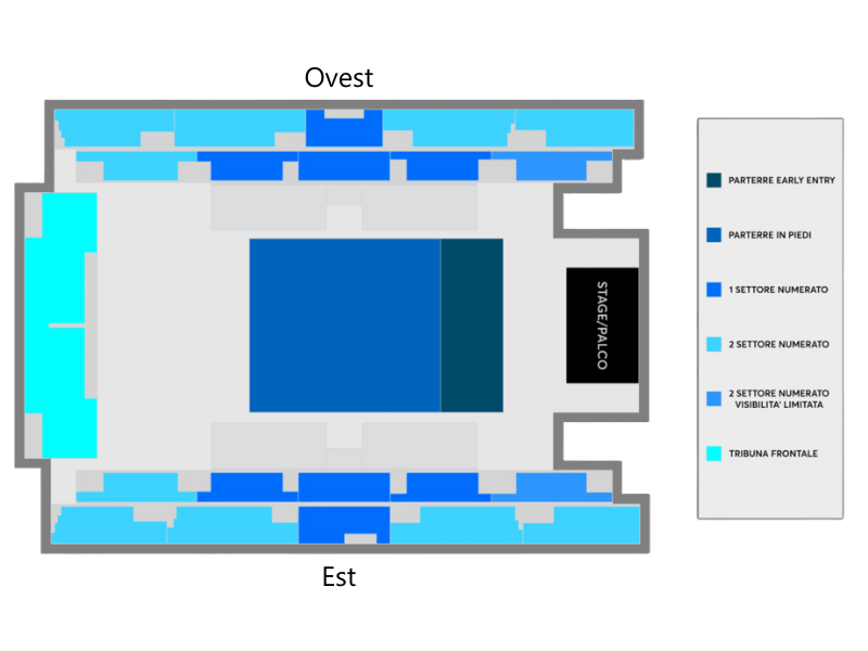 Mapa Unipol Arena Bolonha