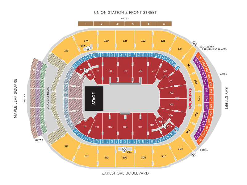 Mapa Scotiabank Arena - Toronto - Travel2Concert