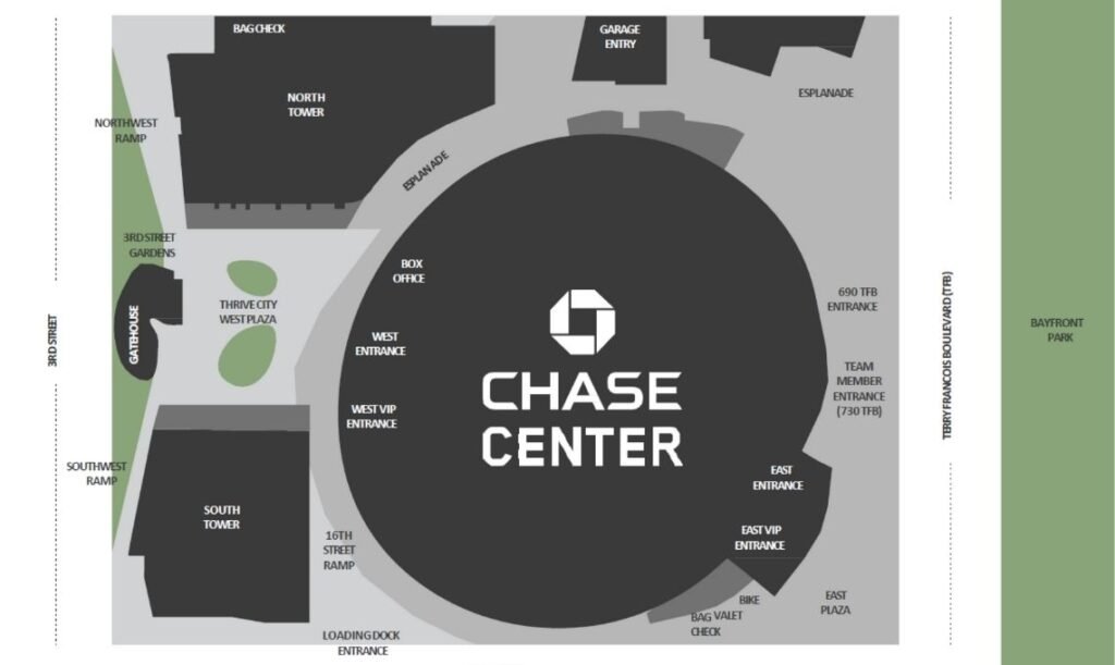 Mapa Chase Center - Casa de Shows em San Francisco, EUA - Travel 2 Concert