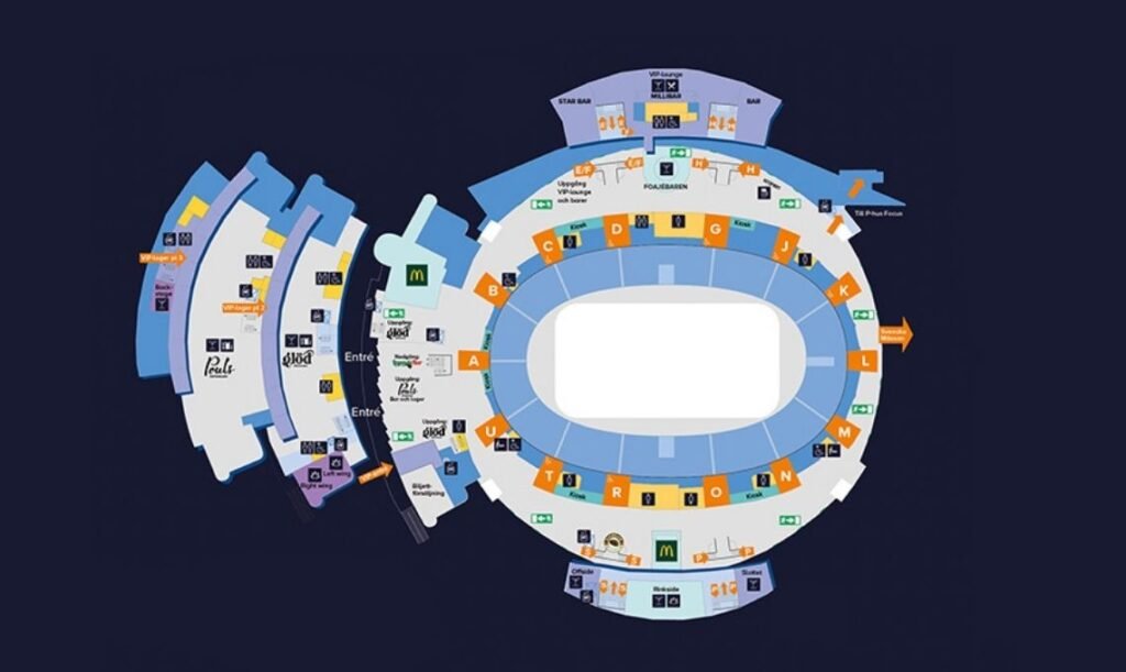 Mapa Scandinavium - Casas de Shows em Gotemburgo, Suécia - Travel 2 Concert