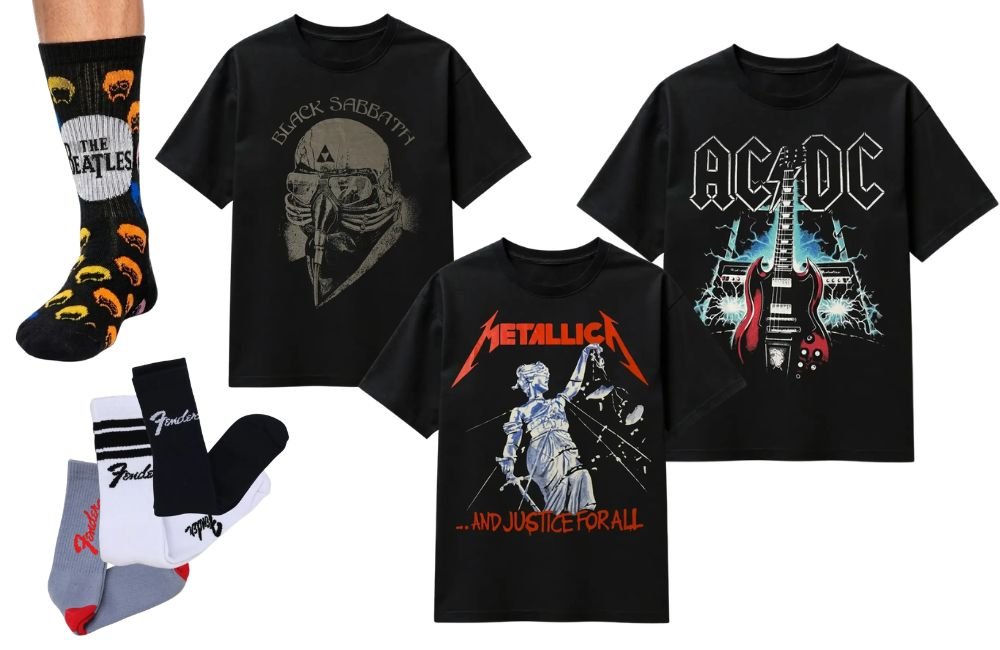 Presente pai roqueiro: meias e camisetas
