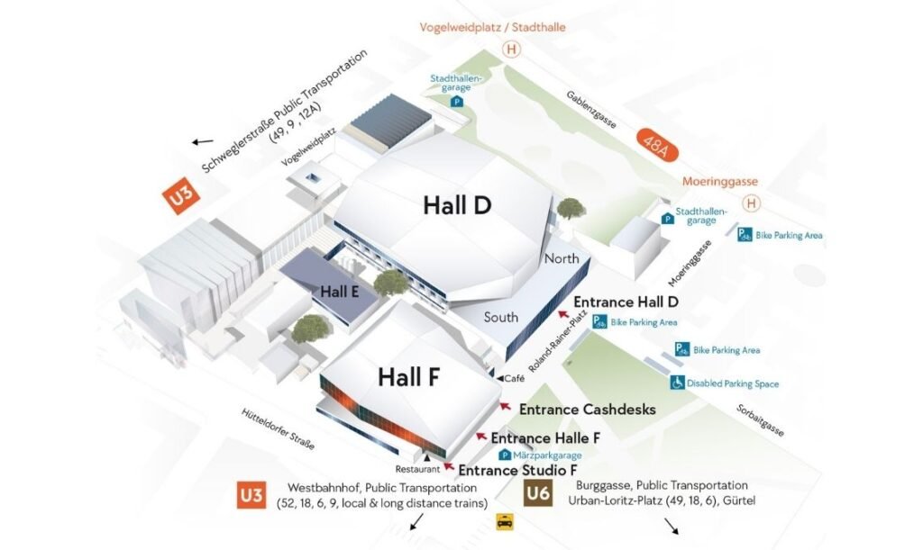 Mapa Wiener Stadthalle - Casas de Shows em Viena, Austria - Travel 2 Concert