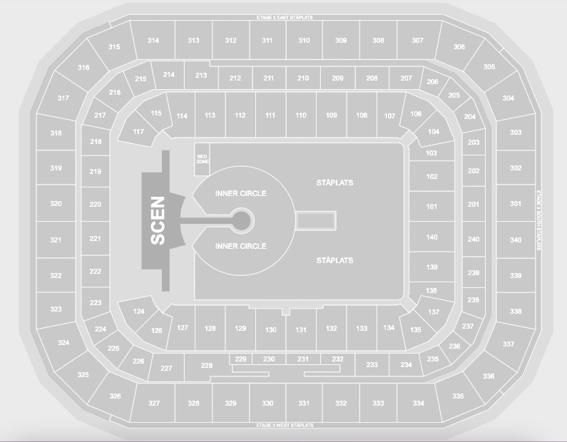 Mapa Strawberry Arena Estocolmo U2