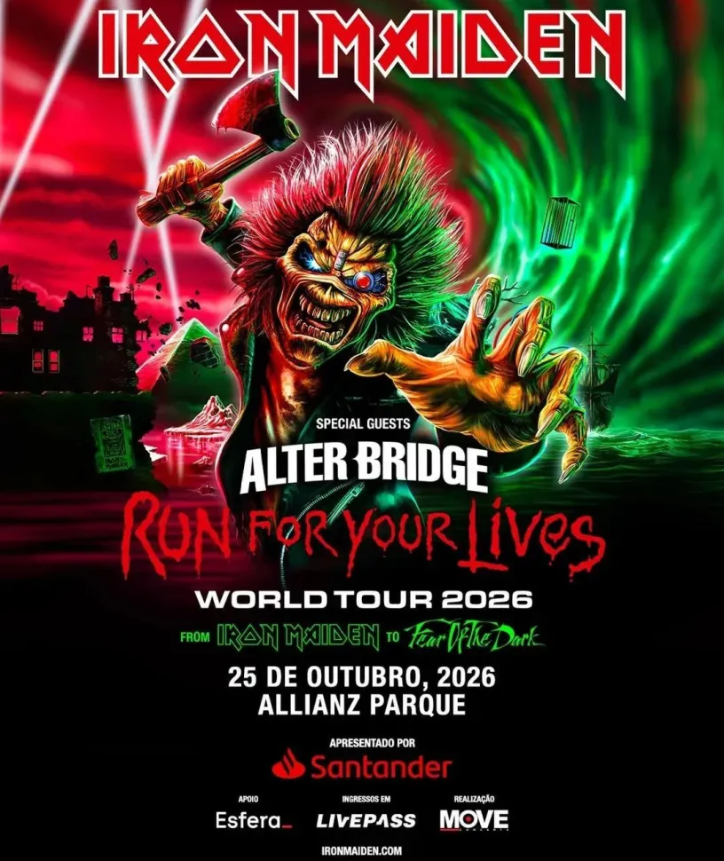 Iron Maiden em São Paulo, dias 25 e 27 de outubro de 2027